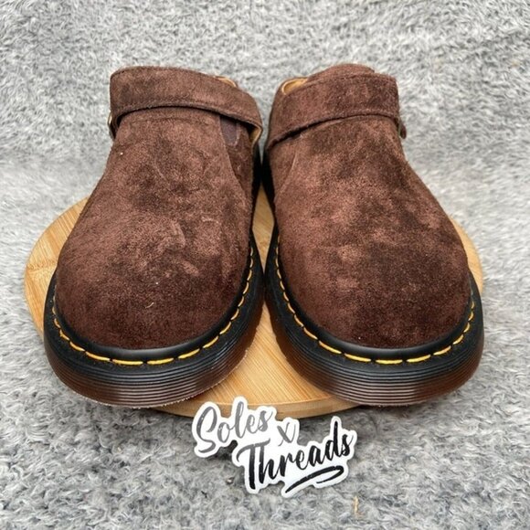 Dr. Martens Isham Desert Oasis Suede Mules Size 12 Men Dark Brown - Picture 3 of 7